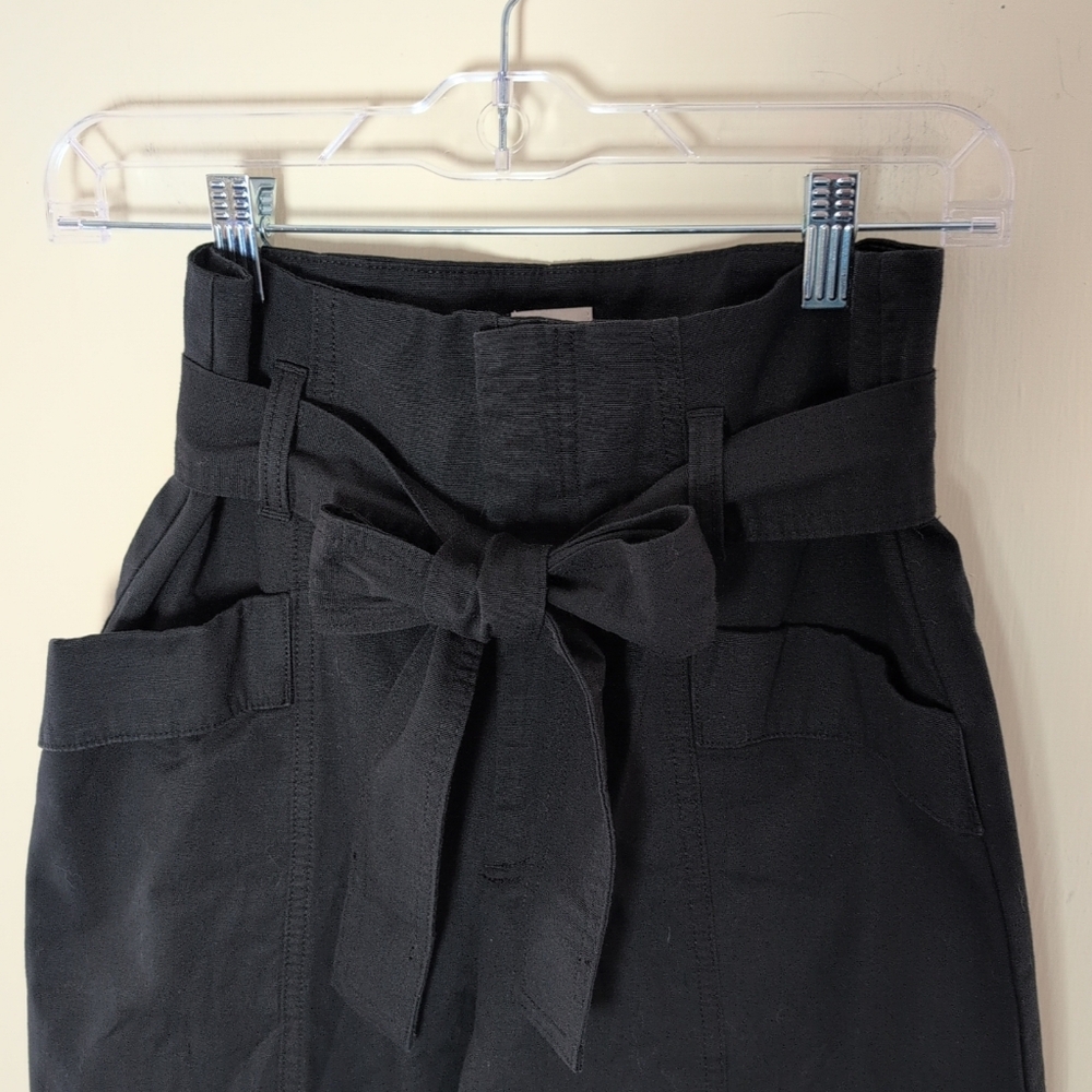 A New Day Pants/Trousers‎ Women's 2 Black Wide Leg High Waist Front Tie Zipper